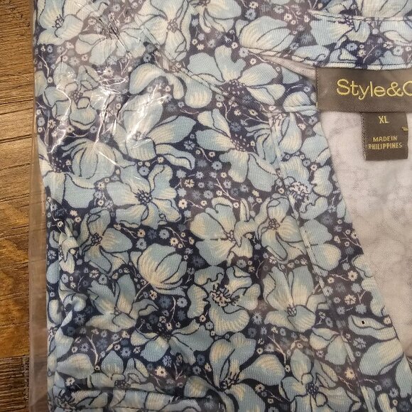 NWT Style & Co Split Neck Popover Floral Top XL Get Ready for Spring - Picture 3 of 4